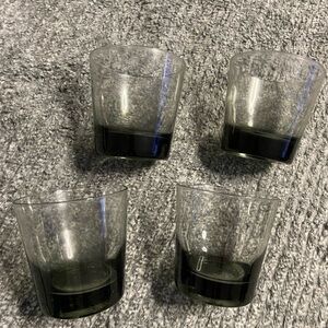 4PC. Set LIBBEY Gray-Black Smoked WHISKEY Glass